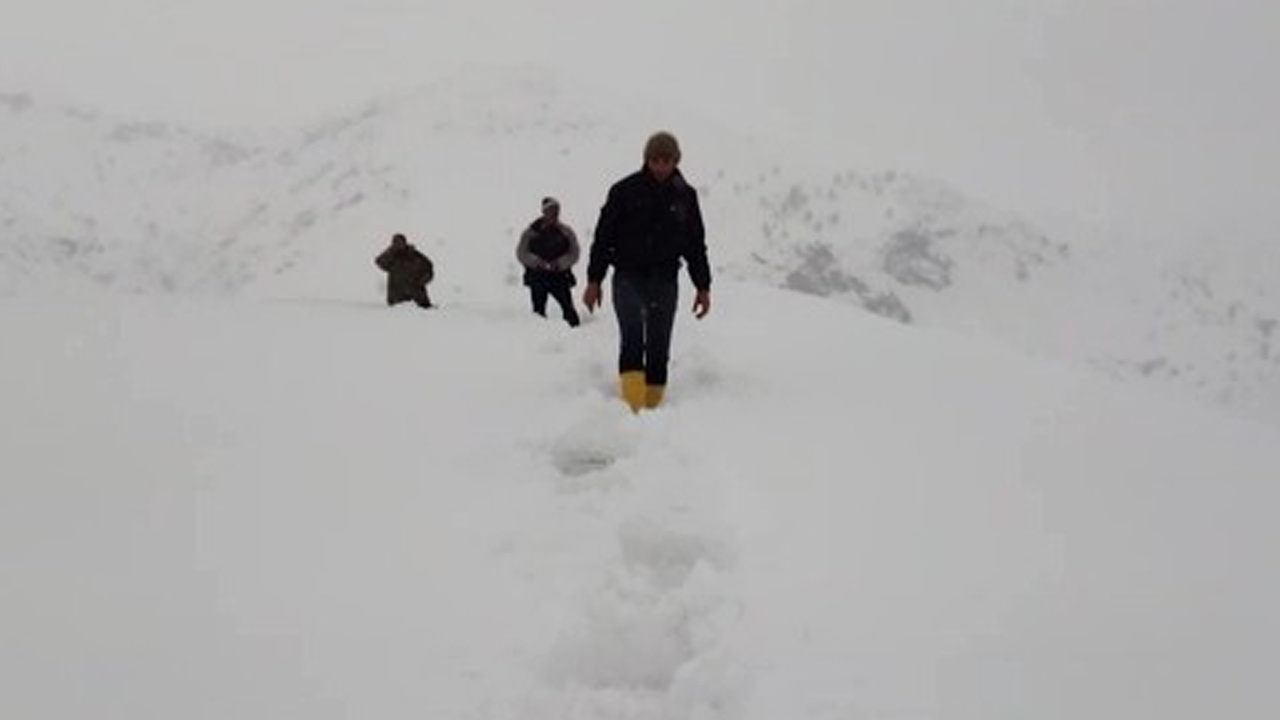 Adıyaman'da ağrıları artan yaşlı adam için 12 kilometre karda yürüdüler haberi