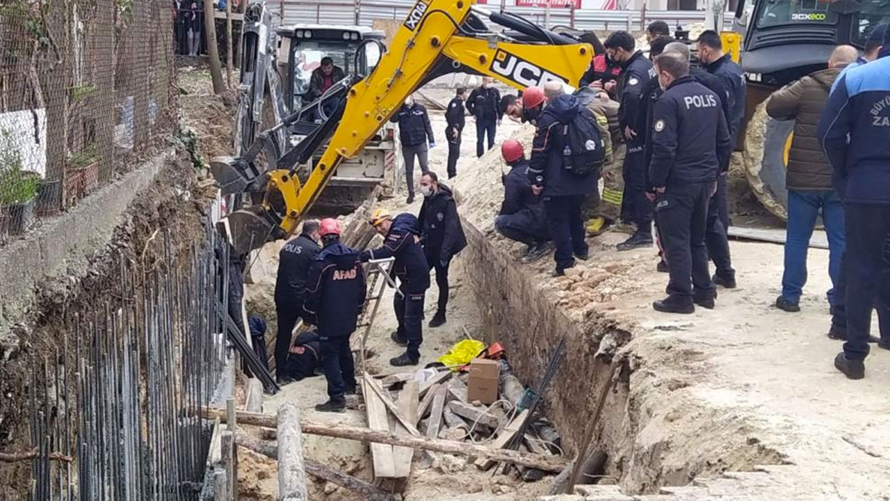 Avcılar 'da inşat alanındaki göçükten acı haber geldi