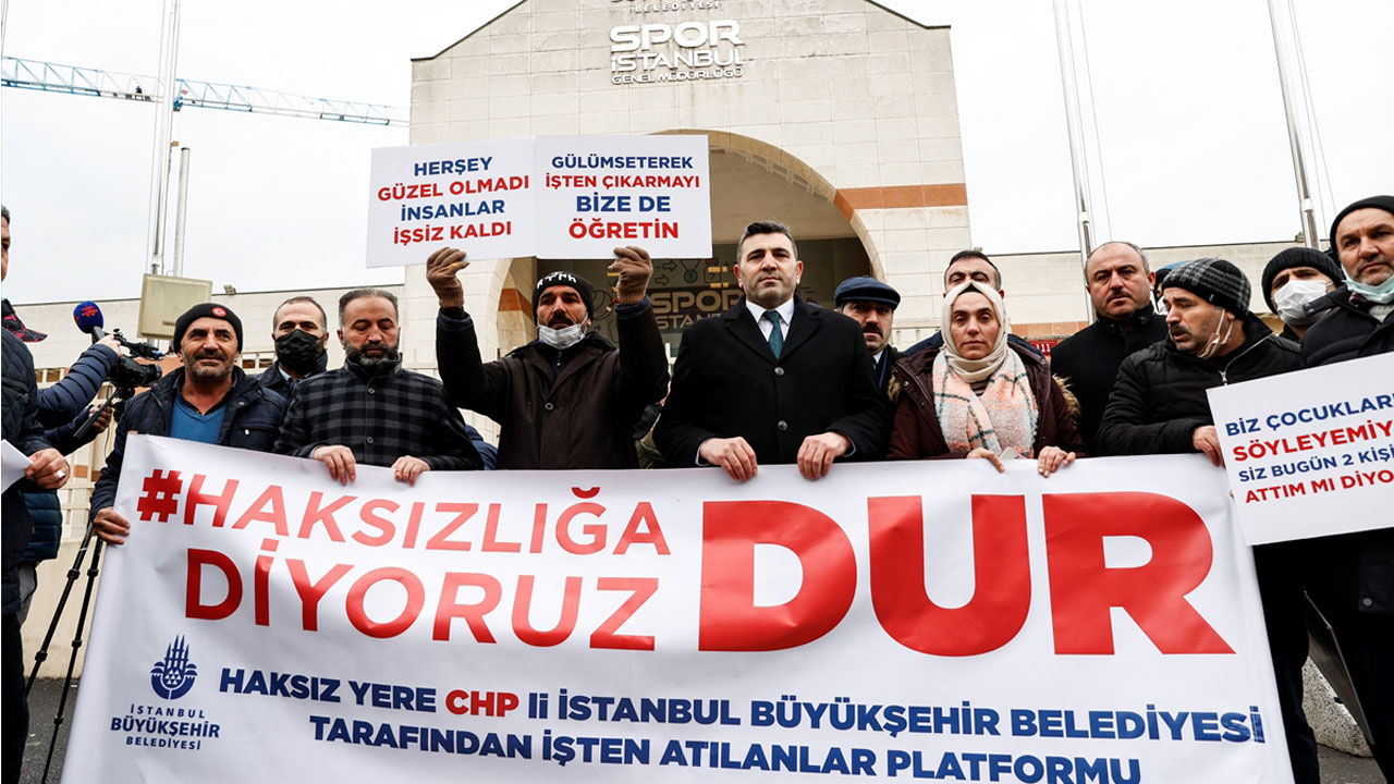 Spor İstanbul'da işten çıkartılan işçiler İBB'yi protesto etti