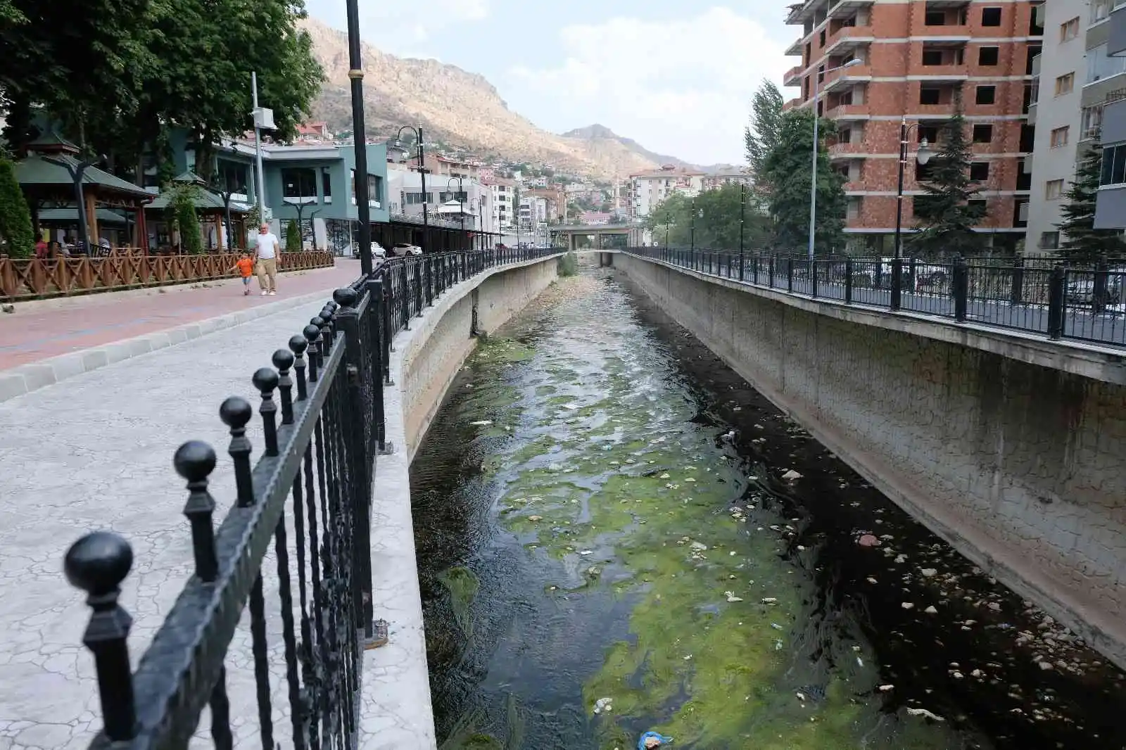 Suları çekilince Harşit Çayı çöplüğe döndü
