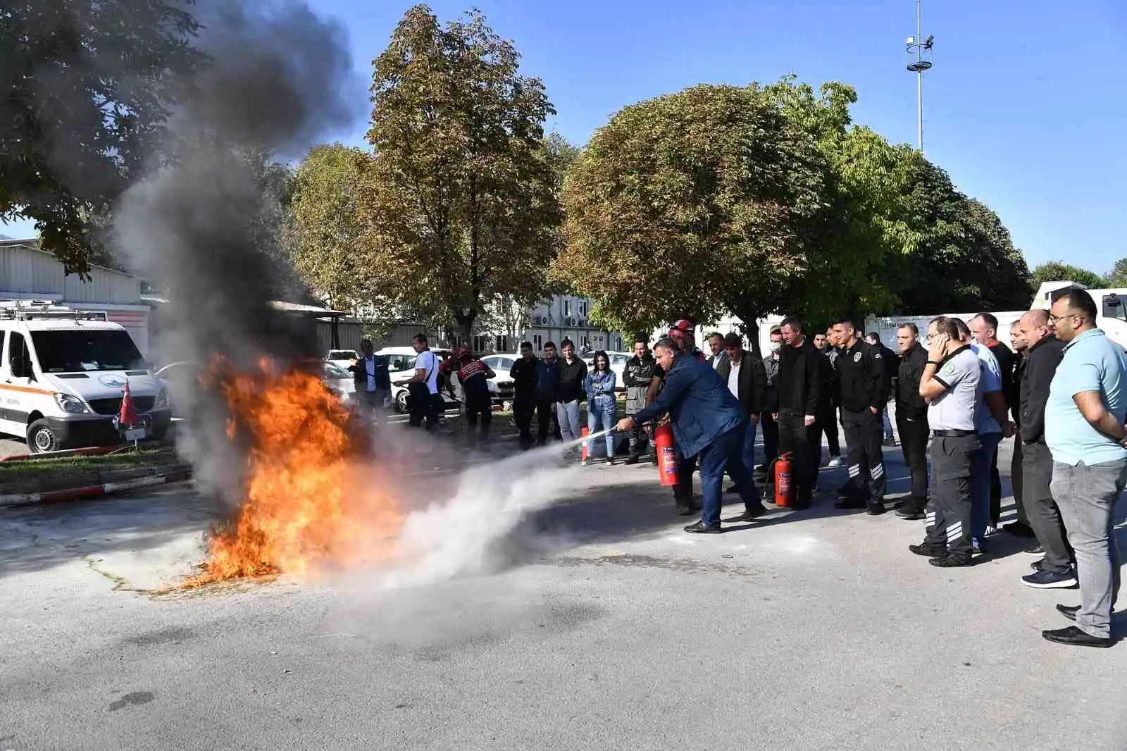 Osmangazi Belediyesi'nde yangın tatbikatı