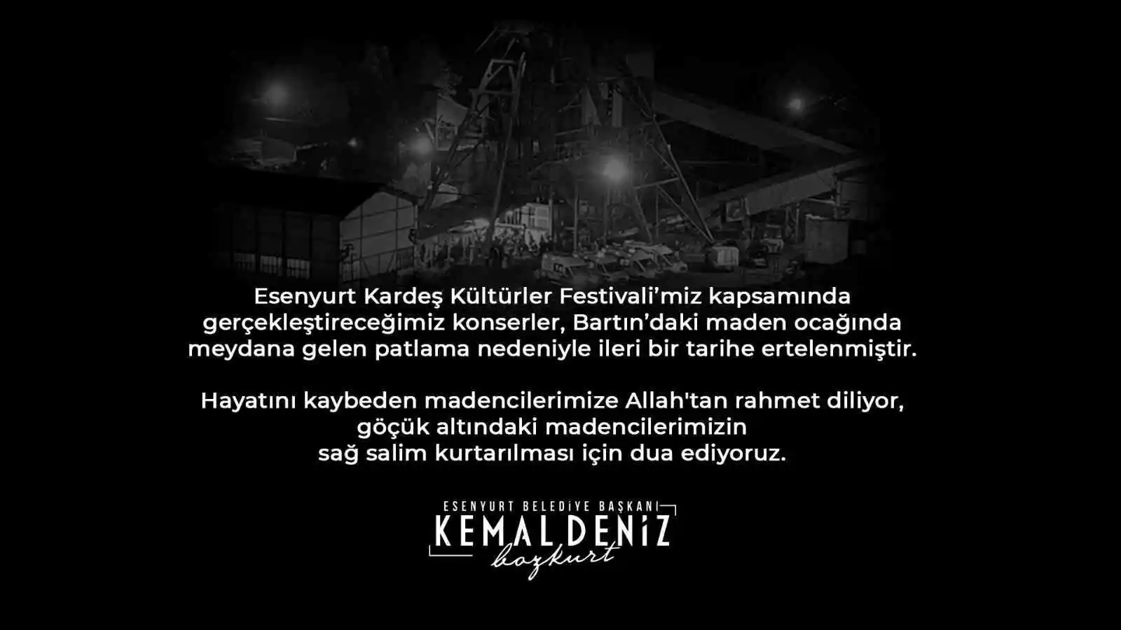Bartın’daki acı haberin ardından Esenyurt’taki konserler iptal edildi
