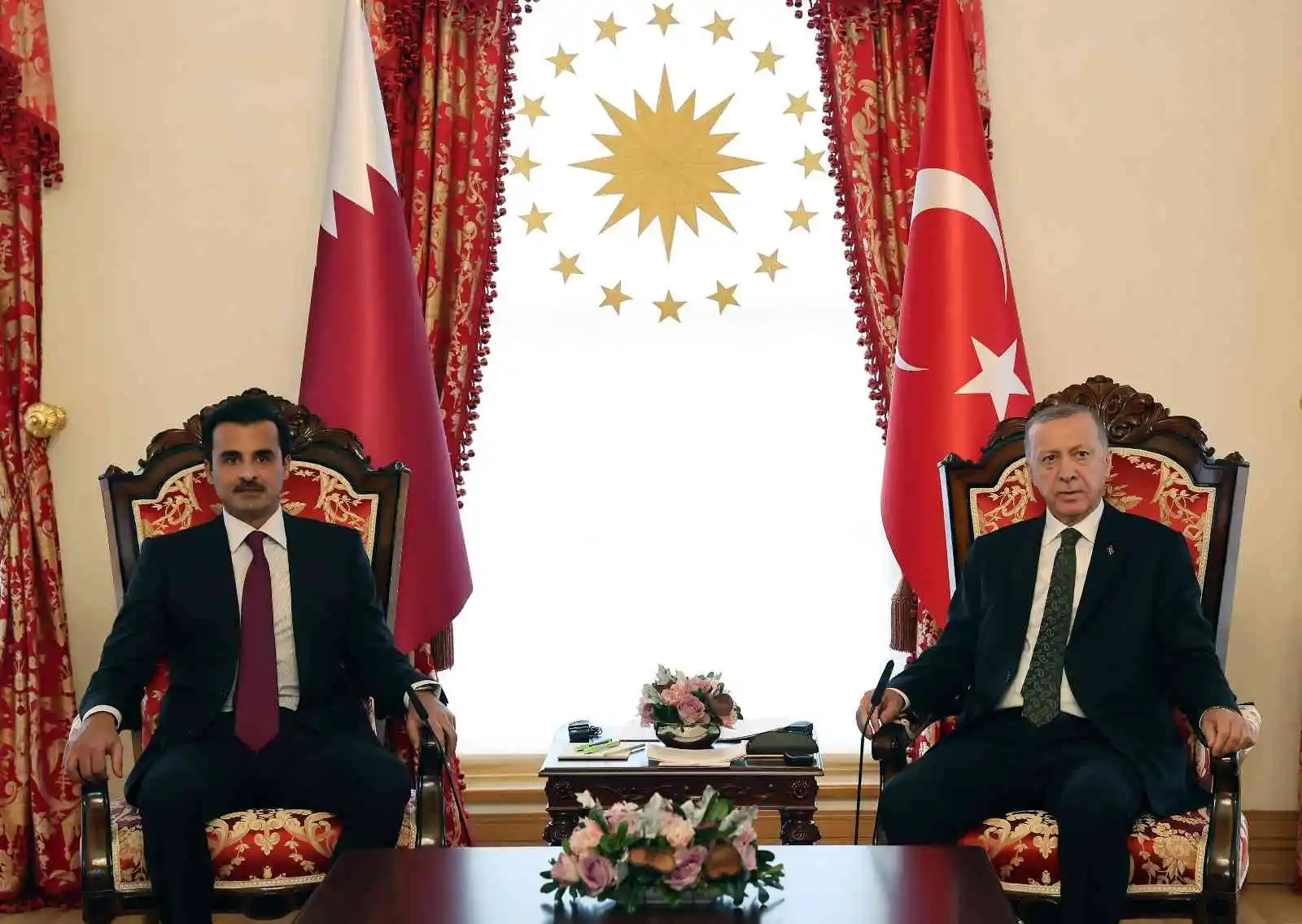 Cumhurbaşkanı Erdoğan, Katar Emiri Şeyh Temim bin Hammed Al Sani ile görüştü