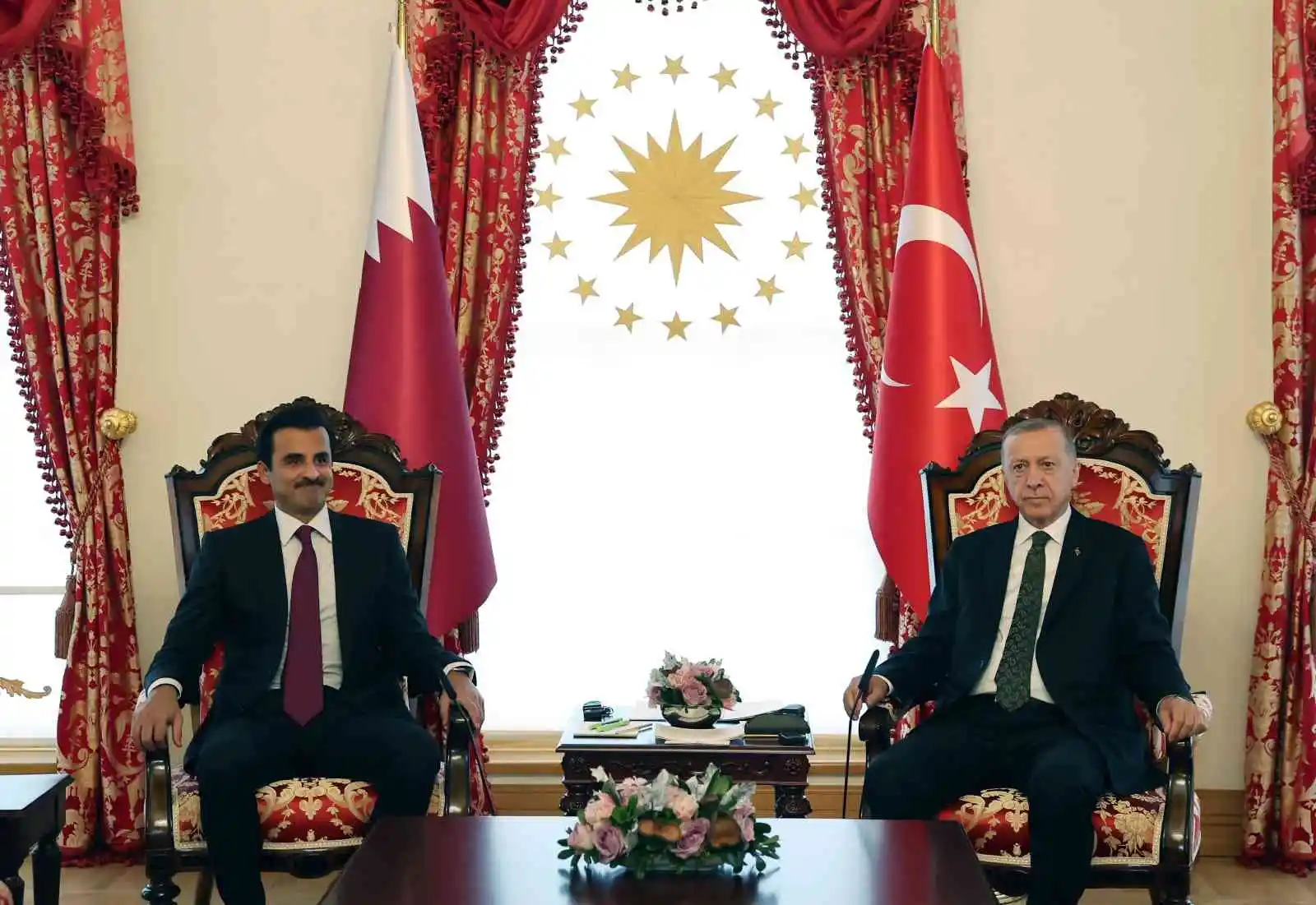 Cumhurbaşkanı Erdoğan, Katar Emiri Şeyh Temim bin Hammed Al Sani ile görüştü