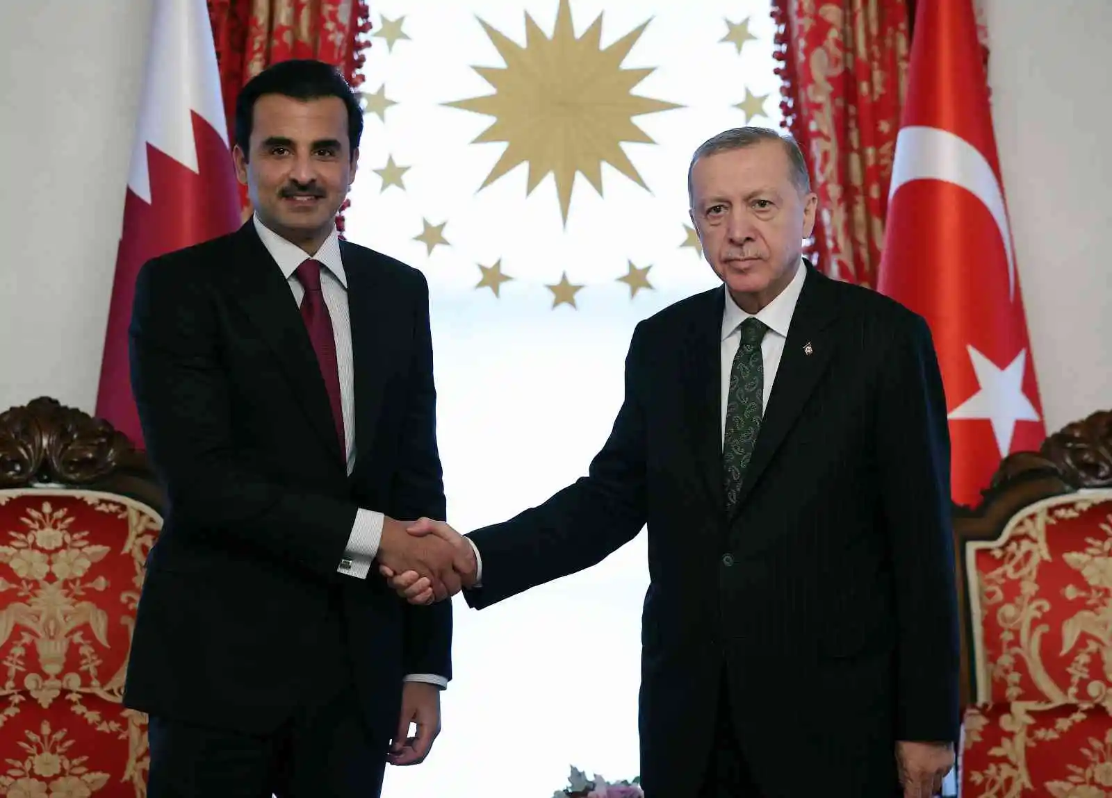 Cumhurbaşkanı Erdoğan, Katar Emiri Şeyh Temim bin Hammed Al Sani ile görüştü