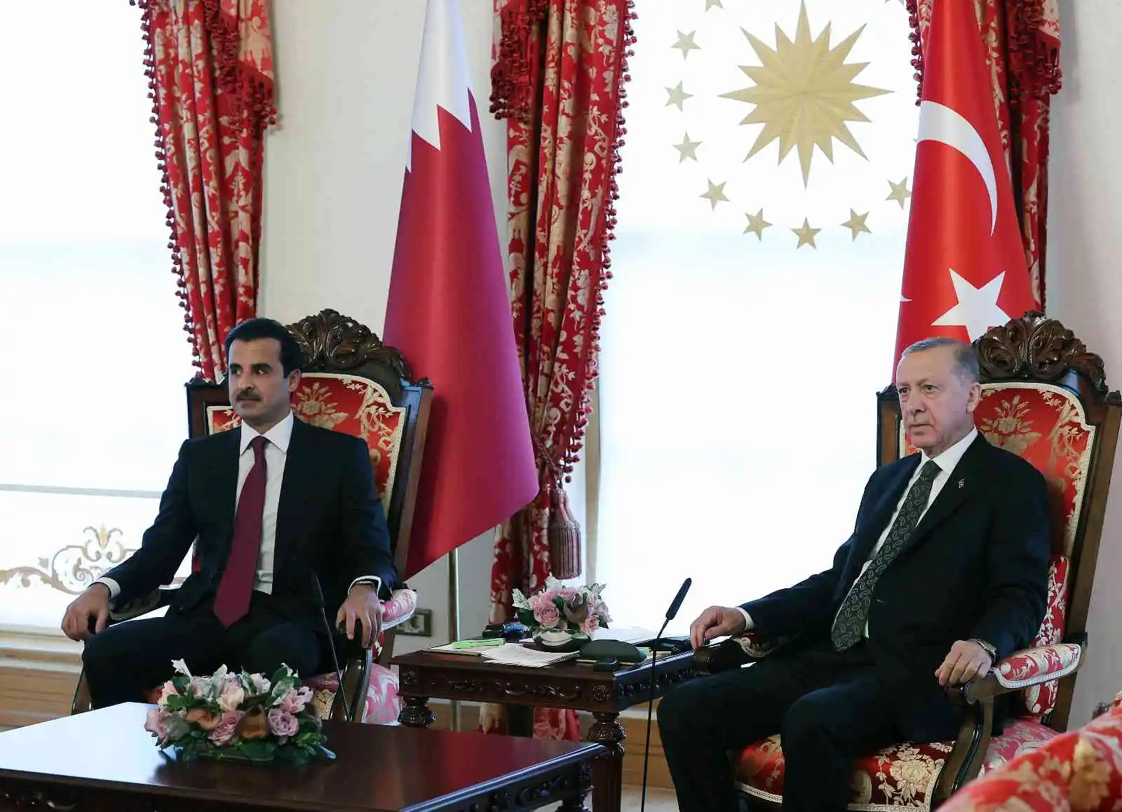 Cumhurbaşkanı Erdoğan, Katar Emiri Şeyh Temim bin Hammed Al Sani ile görüştü