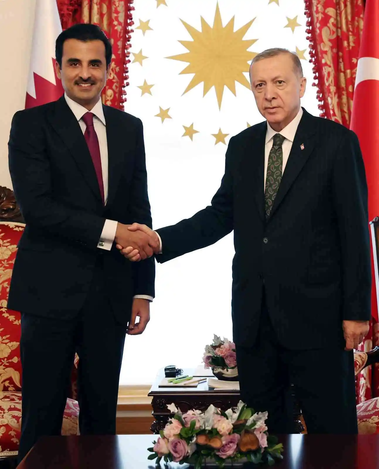 Cumhurbaşkanı Erdoğan, Katar Emiri Şeyh Temim bin Hammed Al Sani ile görüştü
