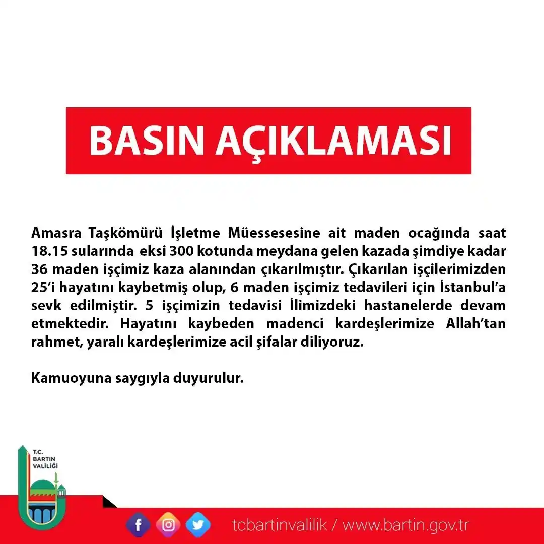 Maden ocağındaki patlamada ölenlerin sayısı 25’e yükseldi