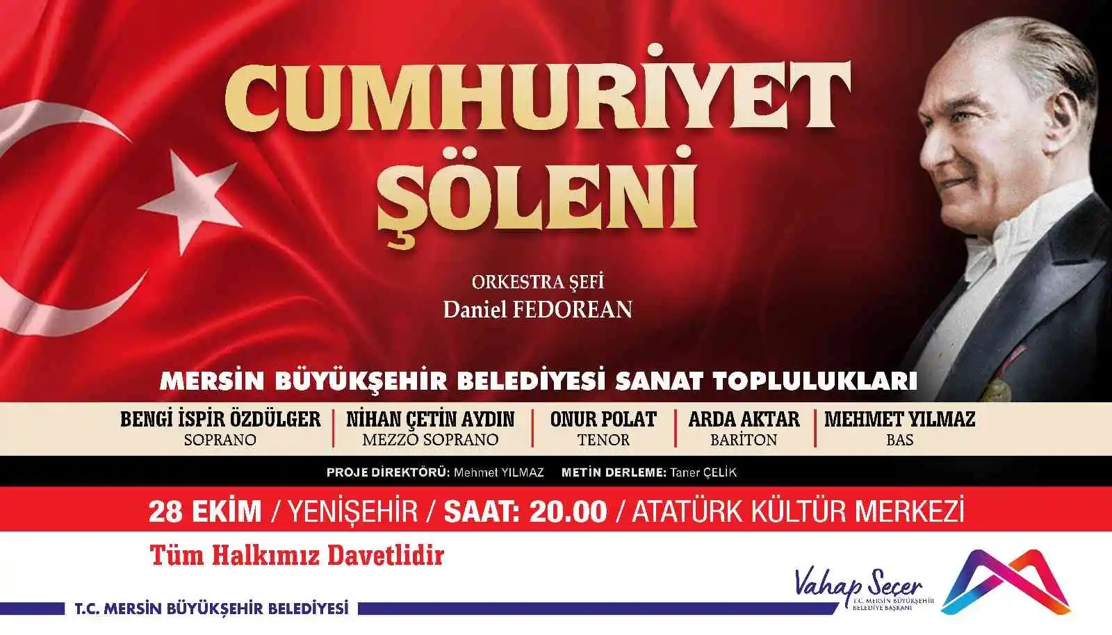 Mersin'de 2 önemli oratoryo ile cumhuriyet taçlanacak