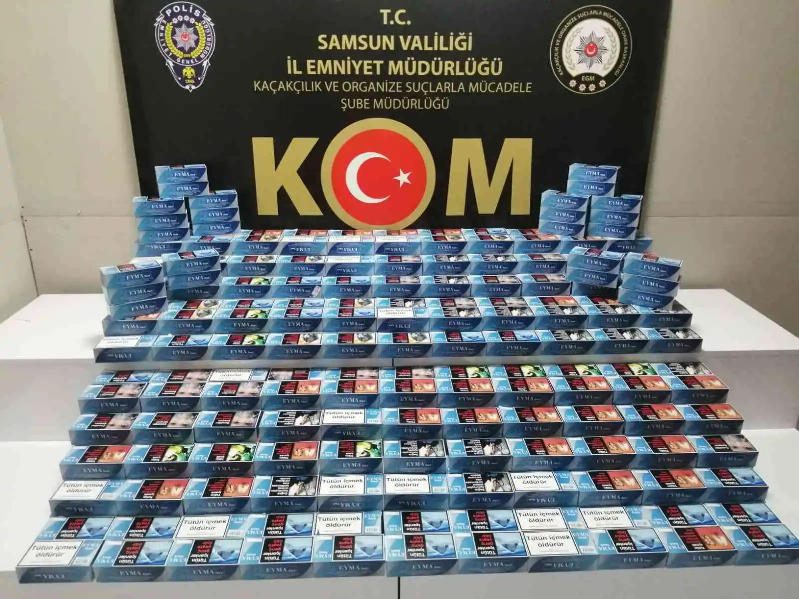 Samsun'da 100 bin dal makaron ele geçirildi
