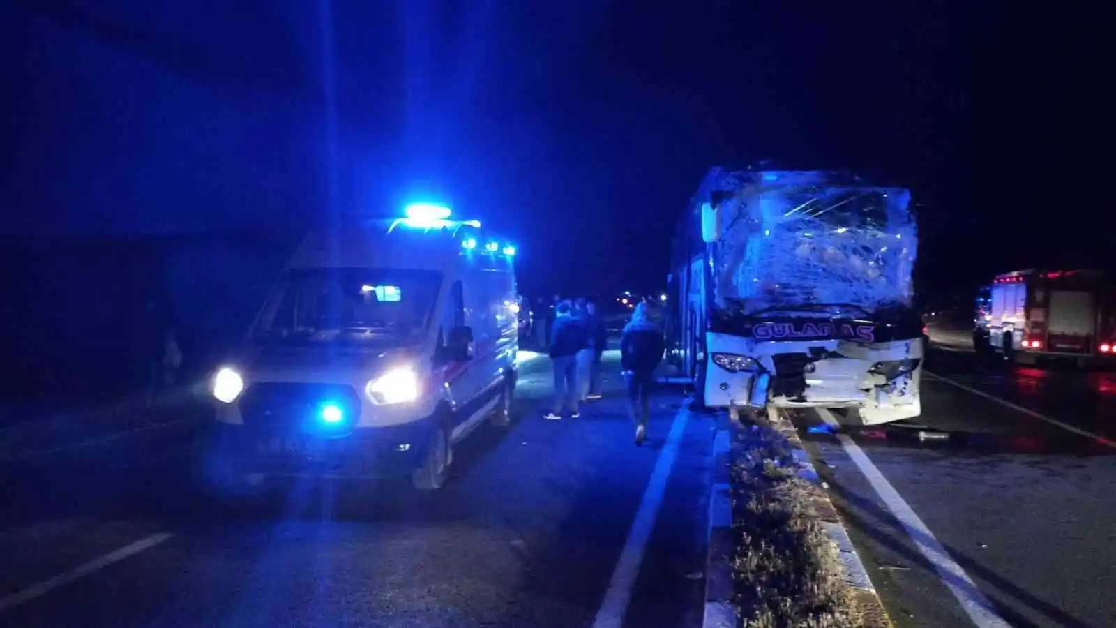 Yola çıkan at kazaya neden oldu, bir otomobil ve iki otobüsün karıştığı kazada 11 kişi yaralandı