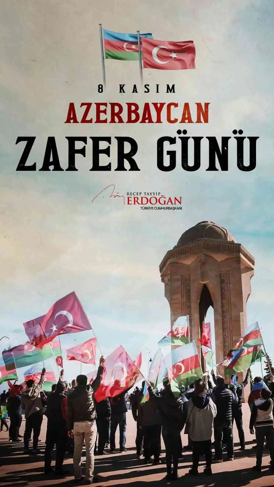 Cumhurbaşkanı Erdoğan Azerbaycan'ın 8 Kasım Zafer Günü'nü kutladı
