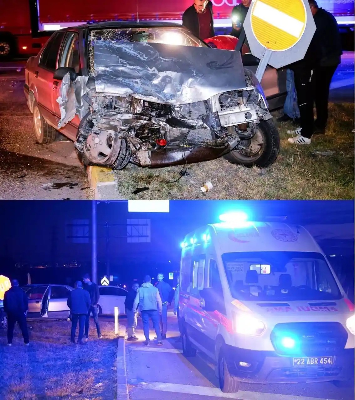 Edirne’de otomobil ile tır çarpıştı: 1 yaralı