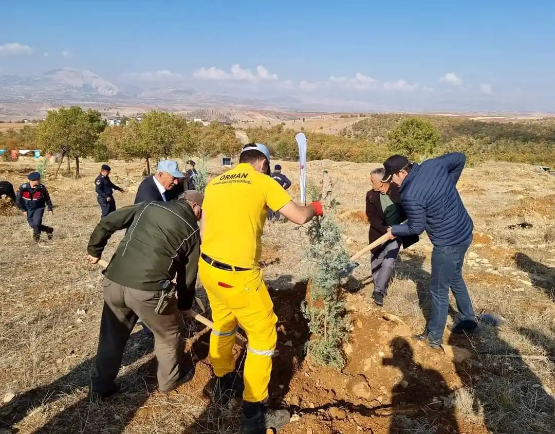 Gölbaşı ilçesinde fidanlar toprakla buluşturuldu