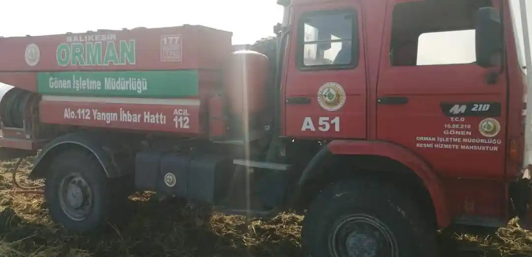 Gönen Bakırlı kırsal mahallesinde yangın çıktı