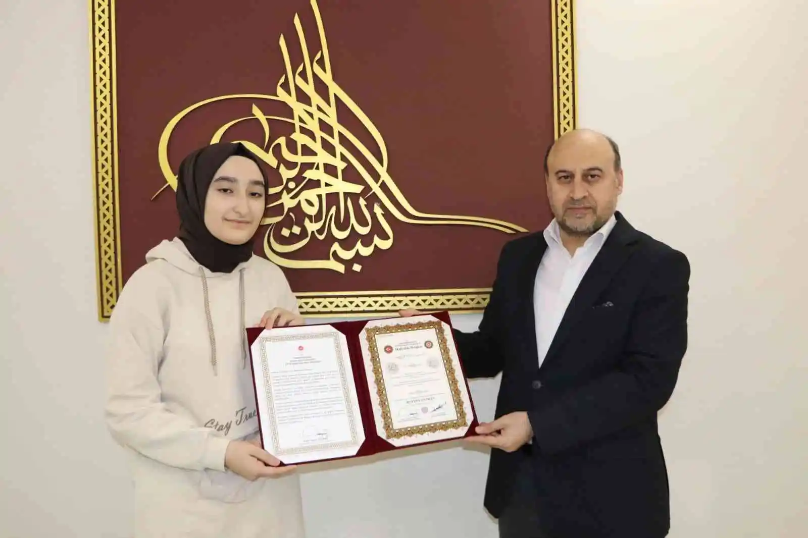 LGS şampiyonuna hafızlık belgesi