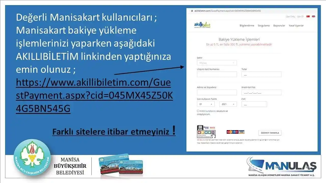 MASKİ’den uyarı: ‘ManisaKart bakiye yüklemesi yaparken dikkat!’