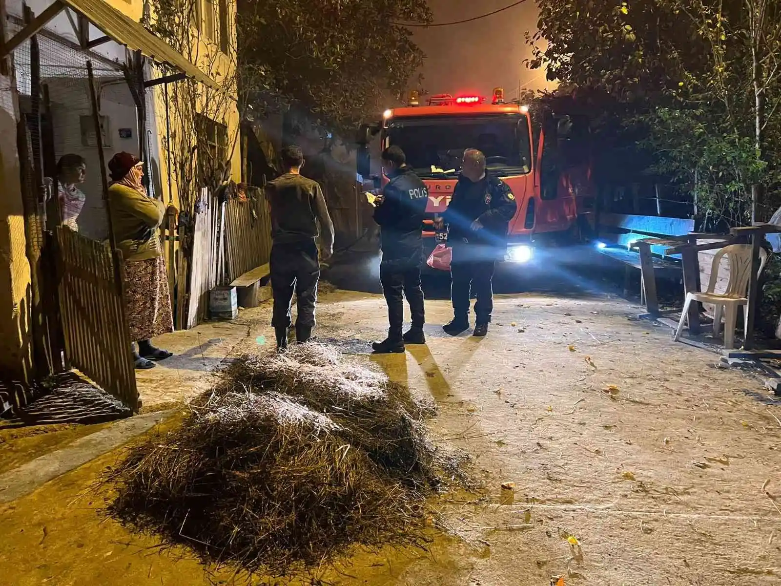 Ordu'da samanlık yangını