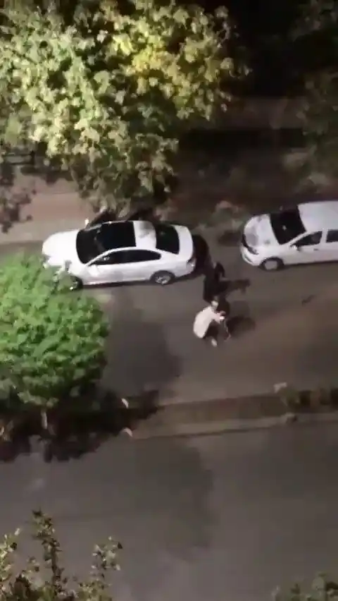 Siirt'te yol ortasında kadına şiddet kamerada
