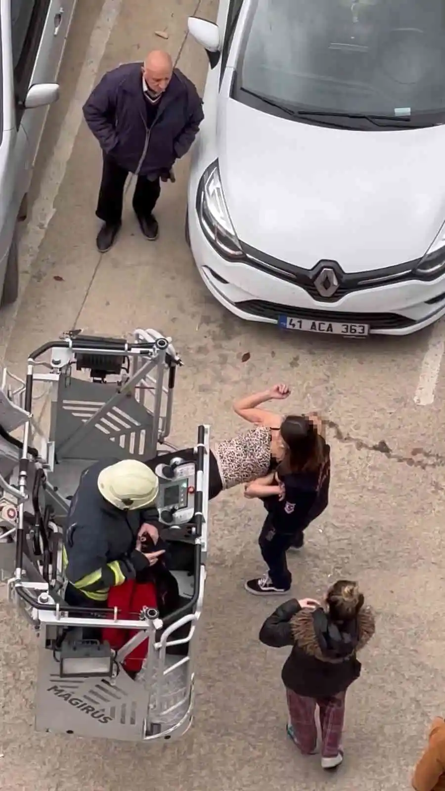 8 katlı binada korku dolu anlar