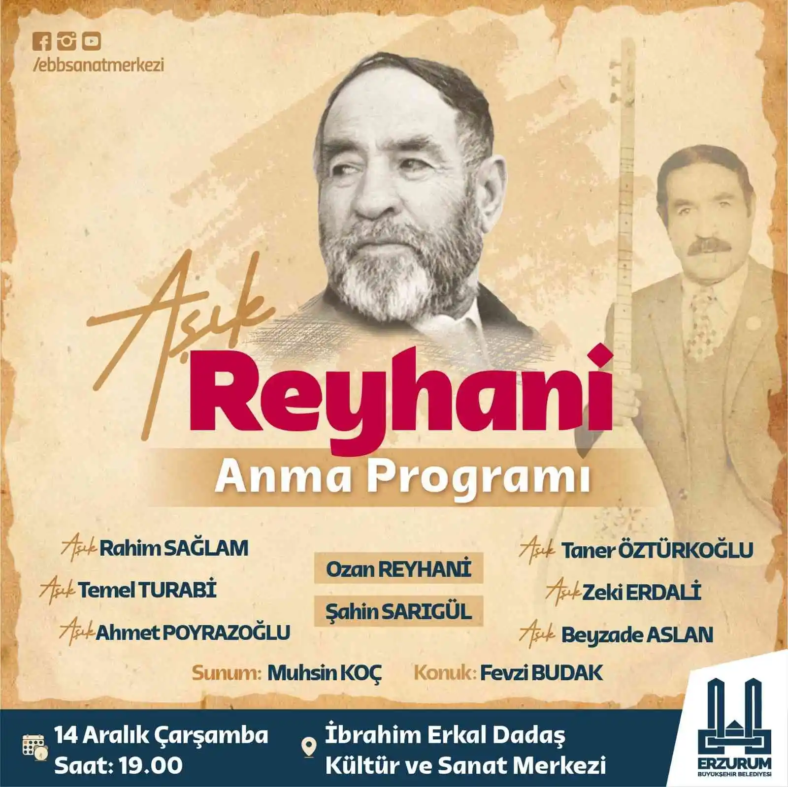 Âşık Reyhani'ye vefa gecesi düzenleniyor
