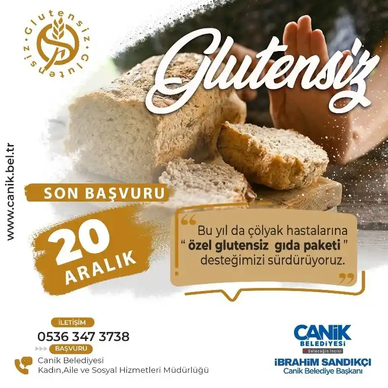 Canik Belediyesi'nden glütensiz gıda desteği