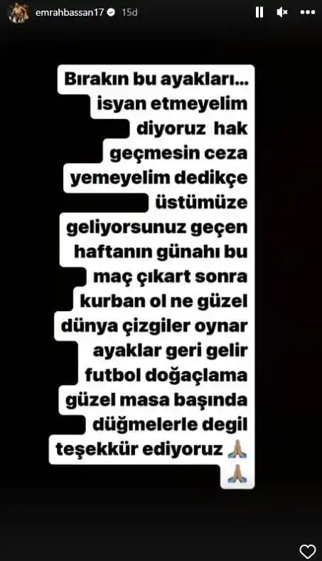 Emrah Başsan'dan hakem paylaşımı