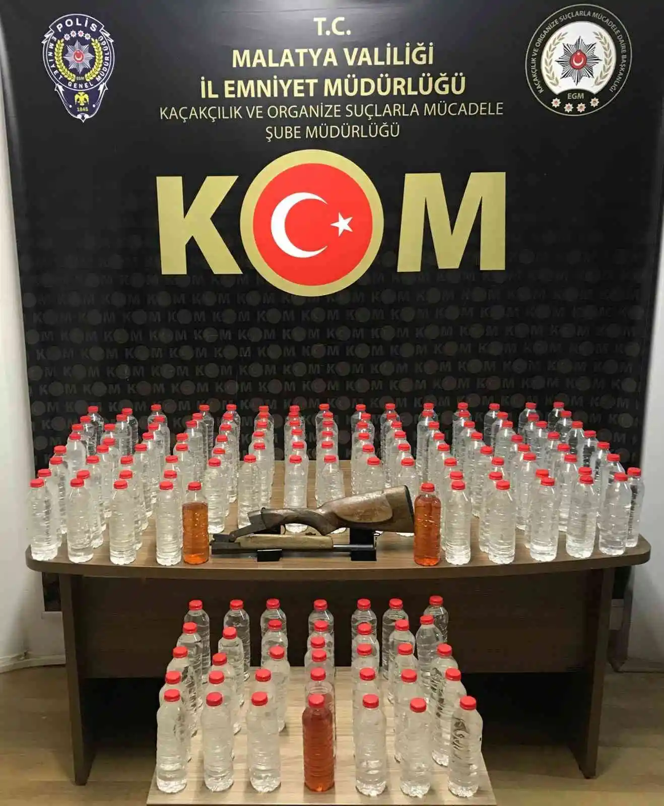 Malatya'da 72 litre sahte alkol ele geçirildi