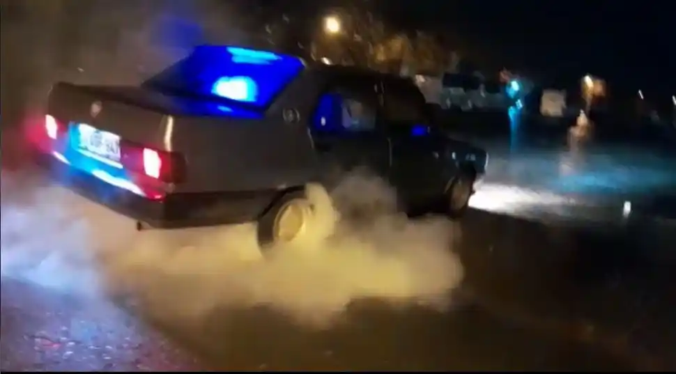 Tekirdağ'da drift şov pahalıya patladı