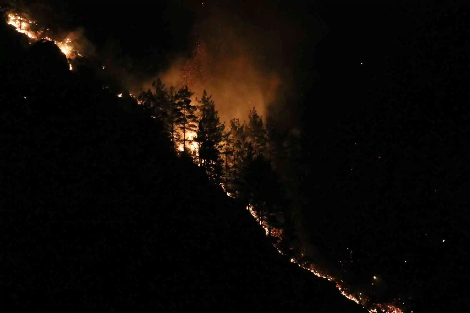 Alanya'daki orman yangınına yakın yerleşim yeri boşaltıldı
