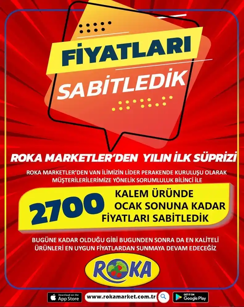 Roka AVM 2 bin 700 üründe fiyatı sabitledi