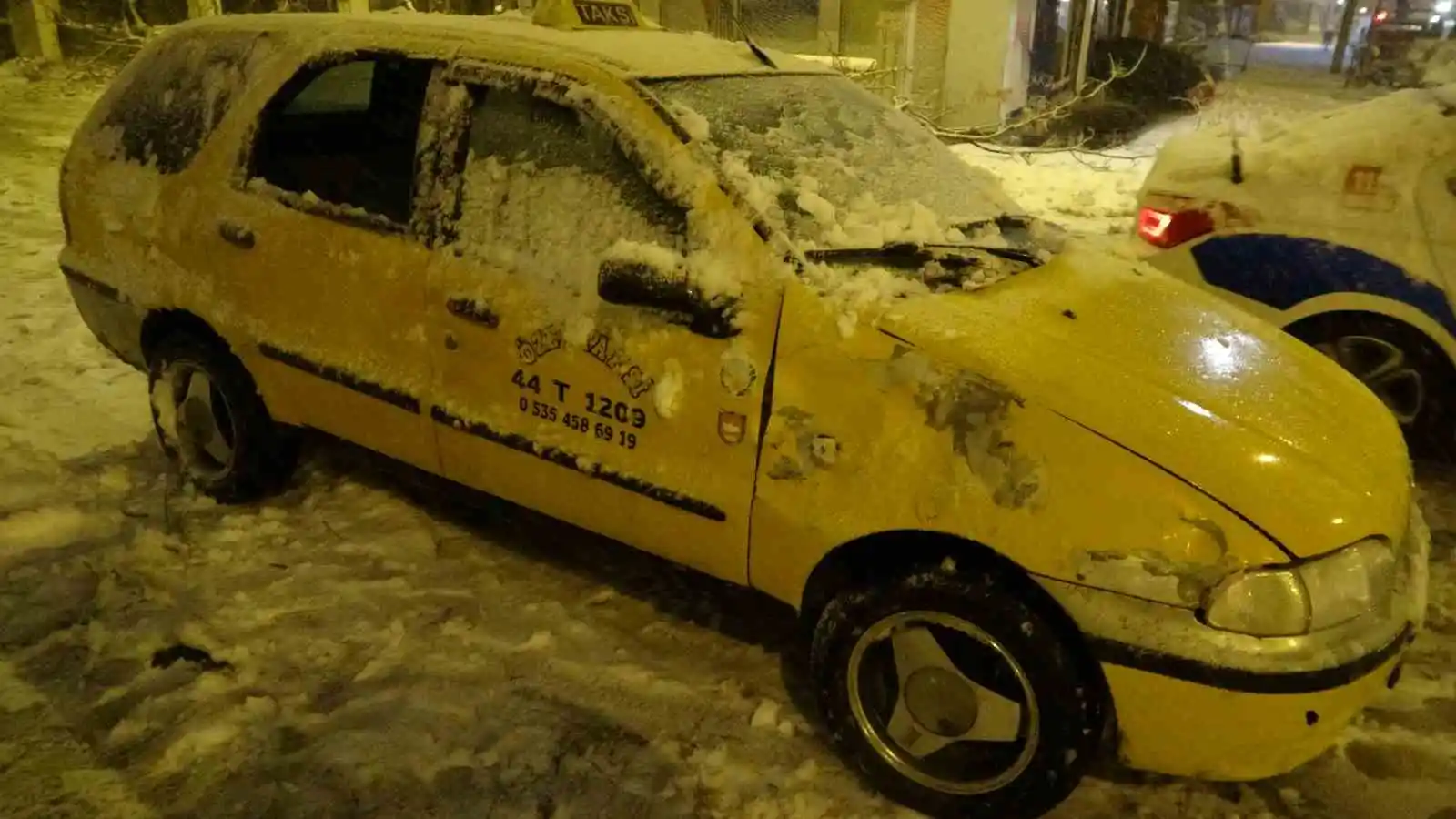 Malatya’da yoğun kar yağışı ağaçları devirdi
