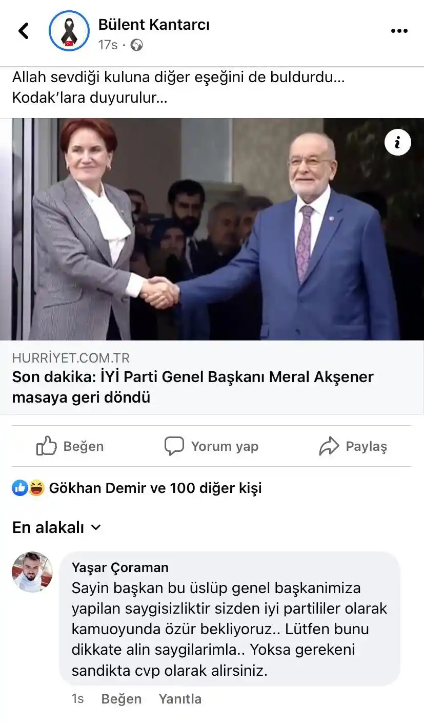 CHP'li belediye başkanından Akşener'e eşek benzetmesi
